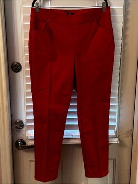 Kim Rogers Red Slim Ankle Pants